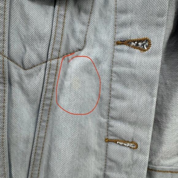 Levi's Premium Jacket Womens S Blue Light Wash Rigid Denim Trucker Retro - Picture 10 of 15